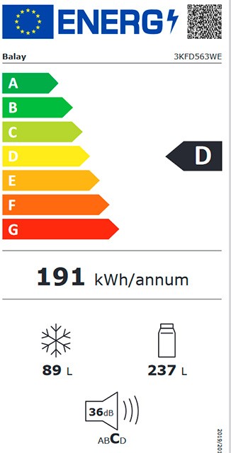 Etiqueta de Eficiencia Energética - 3KFD563WE