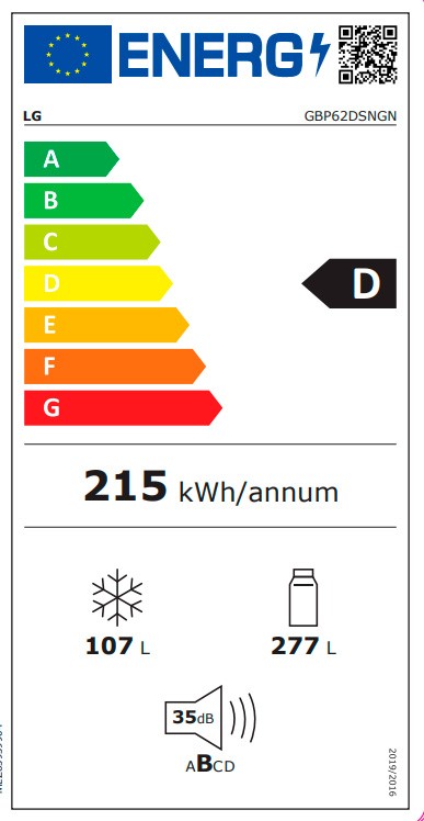 Etiqueta de Eficiencia Energética - GBP62DSNGN