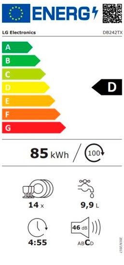 Etiqueta de Eficiencia Energética - DB242TX