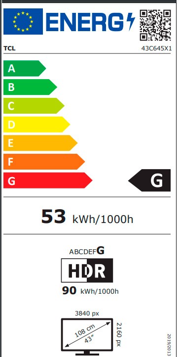 Etiqueta de Eficiencia Energética - 43C649