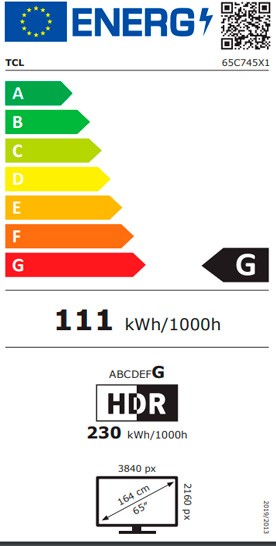 Etiqueta de Eficiencia Energética - 65C745