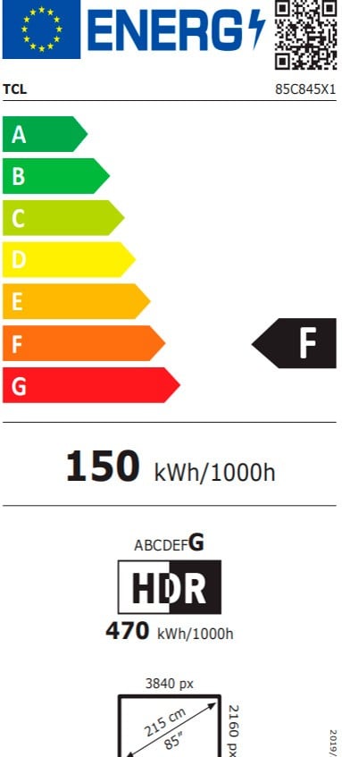 Etiqueta de Eficiencia Energética - 85C845