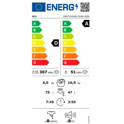 Lavasecadora AEG LWR7316O4