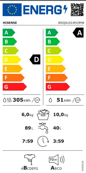 Etiqueta de Eficiencia Energética - WDQA1014EVJMW