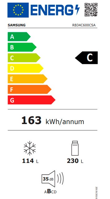 Etiqueta de Eficiencia Energética - RB34C600CSA/EF