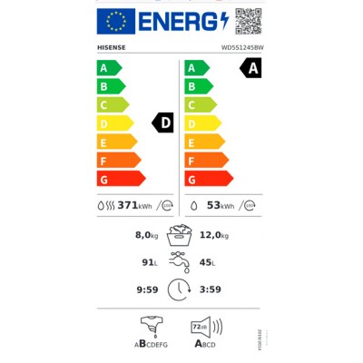 Lavasecadora HISENSE WD5S1245BW
