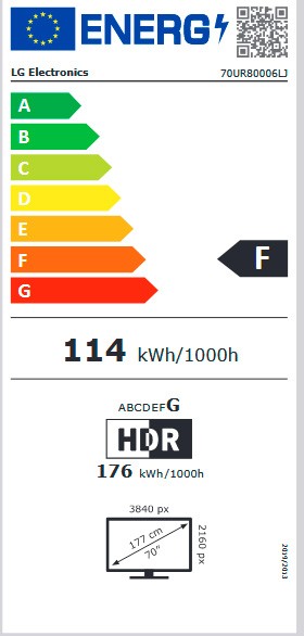 Etiqueta de Eficiencia Energética - 70UR80006LJ