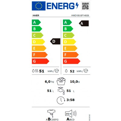 Lavasecadora HAIER HWD100-BP14939