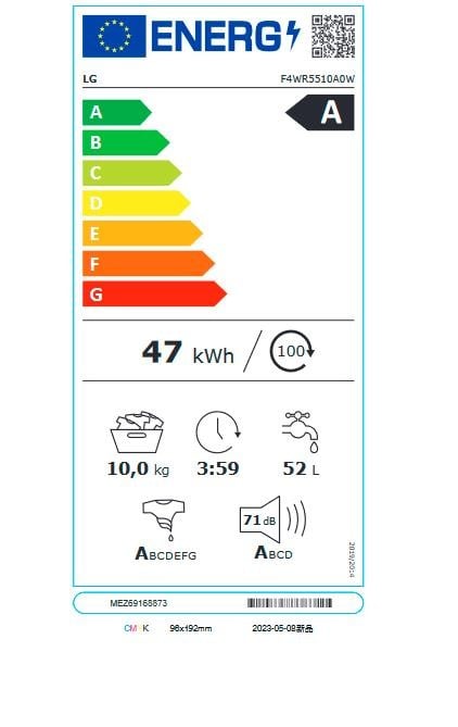 Etiqueta de Eficiencia Energética - F4WR5510A0W