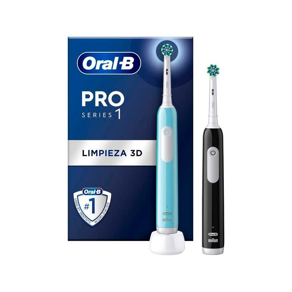 Oral-B Pro 1000 Cepillo de dientes eléctrico recargable, color  turquesa con sensor de presión, 3 modos : Salud y Hogar