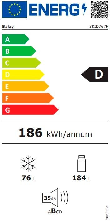 Etiqueta de Eficiencia Energética - 3KID767F