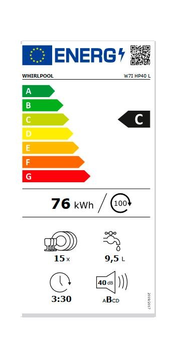 Etiqueta de Eficiencia Energética - W7I HP40 L