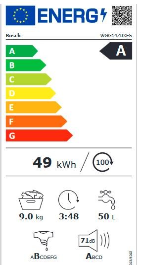 Etiqueta de Eficiencia Energética - WGG14Z0XES