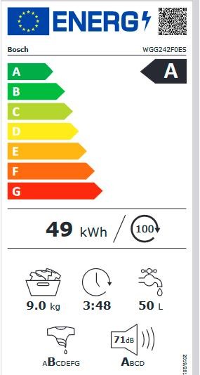 Etiqueta de Eficiencia Energética - WGG242F0ES