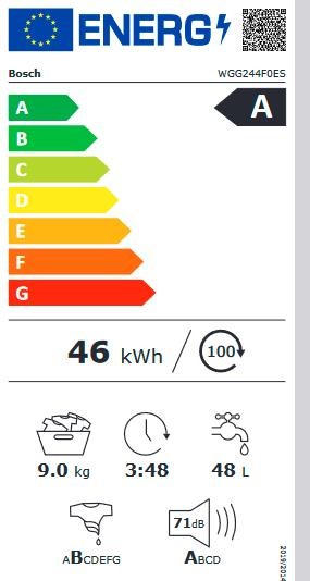 Etiqueta de Eficiencia Energética - WGG244F0ES