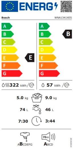 Etiqueta de Eficiencia Energética - WNA1341XES