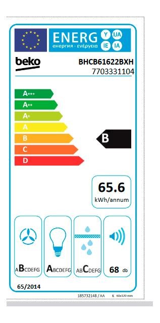 Etiqueta de Eficiencia Energética - BHCB61622BXH