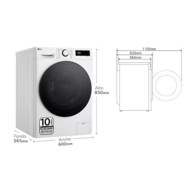 Lavasecadora LG F4DR6011AGW