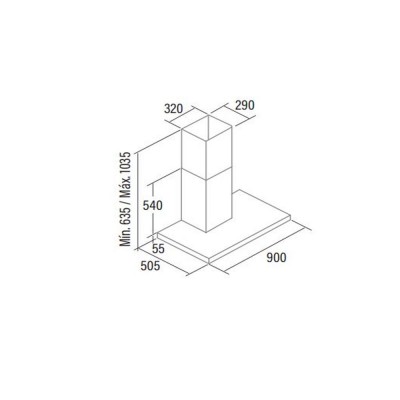 Campana CATA SYGMA BK II 9000 90cm Negro