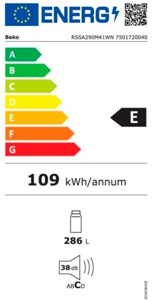 Etiqueta de Eficiencia Energética - RSSA290M41WN