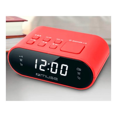 Radio Despertador MUSE M-10 Rojo