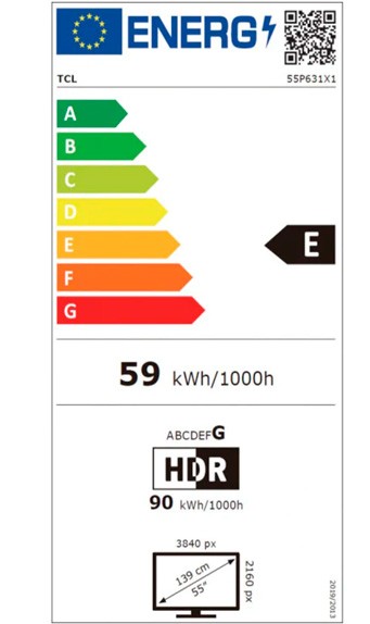 Etiqueta de Eficiencia Energética - 55P631