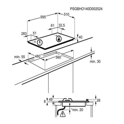 Placa  ELECTROLUX KGS6436SX