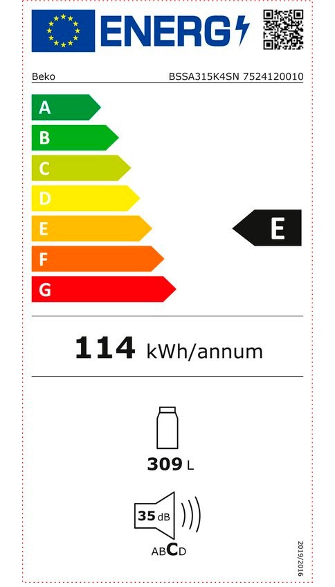 Etiqueta de Eficiencia Energética - BSSA315K4SN