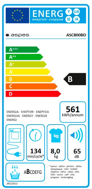 Etiqueta de Eficiencia Energética - ASC800BD