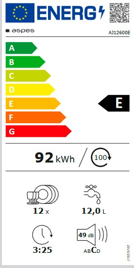 Etiqueta de Eficiencia Energética - AJ12600E