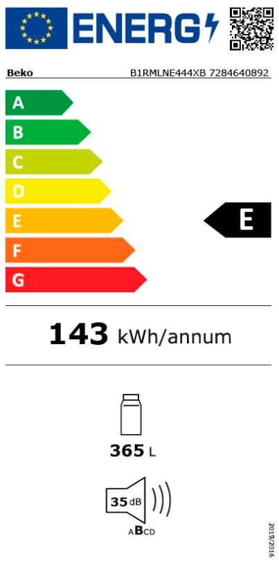 Etiqueta de Eficiencia Energética - B1RMLNE444XB