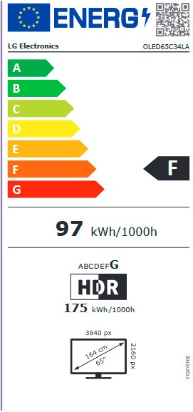 Etiqueta de Eficiencia Energética - OLED65C34LA
