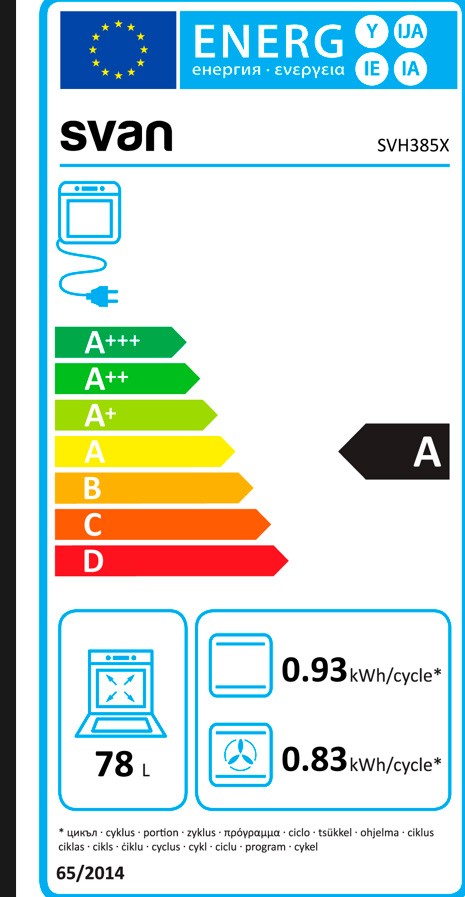 Etiqueta de Eficiencia Energética - SVH385X