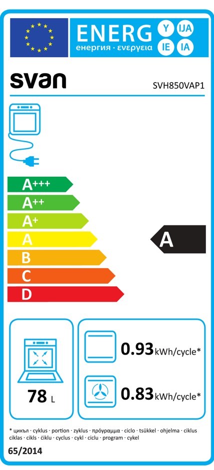 Etiqueta de Eficiencia Energética - SVH850VAP1