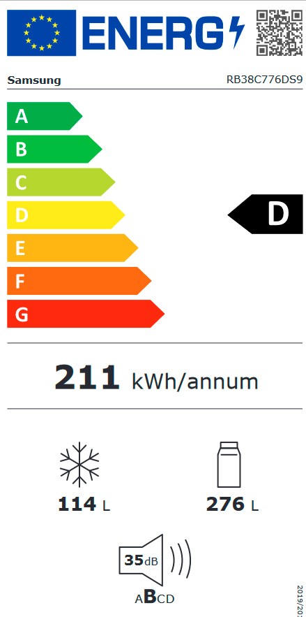 Etiqueta de Eficiencia Energética - RB38C776DS9EF