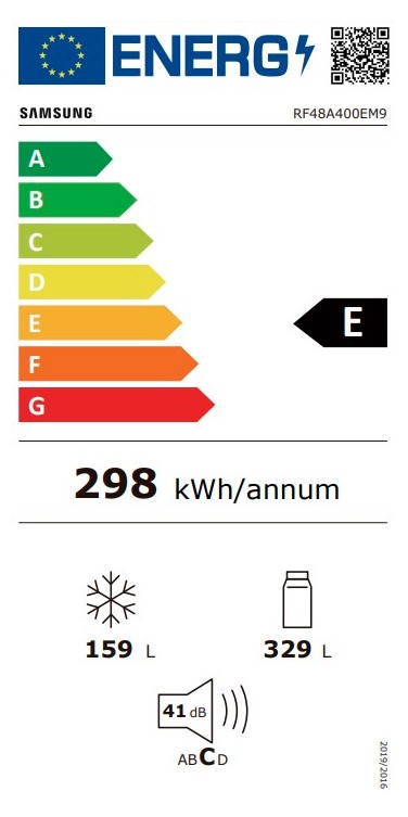 Etiqueta de Eficiencia Energética - RF48A400EM9EF