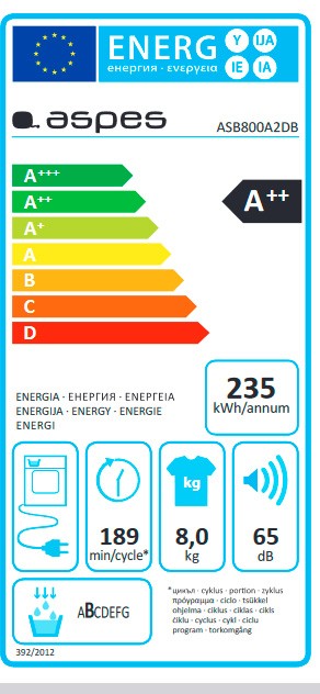 Etiqueta de Eficiencia Energética - ASB800A2DB