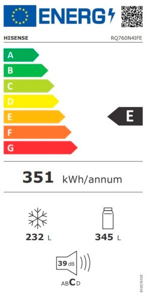 Etiqueta de Eficiencia Energética - RQ760N4IFE
