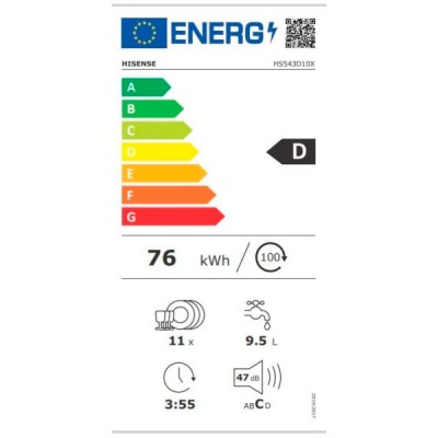 Lavavajillas Hisense HS543D10X