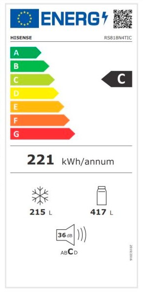 Etiqueta de Eficiencia Energética - RS818N4TIC
