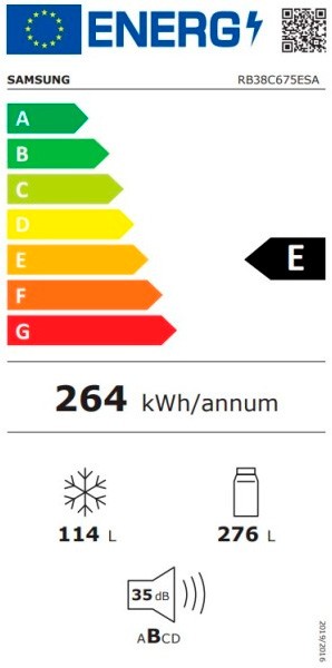 Etiqueta de Eficiencia Energética - RB38C675ESAEF