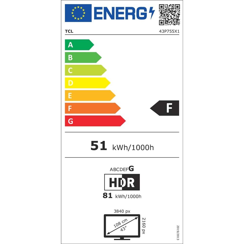 Etiqueta de Eficiencia Energética - 43P755