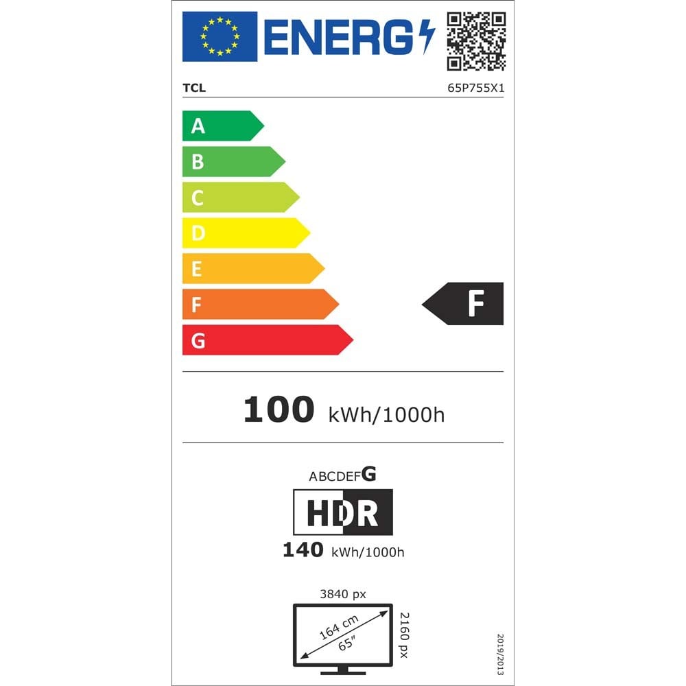 Etiqueta de Eficiencia Energética - 65P755