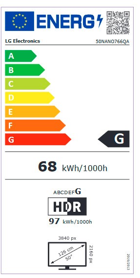 Etiqueta de Eficiencia Energética - 50NANO766QA