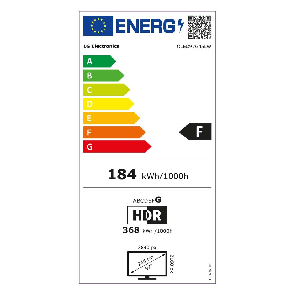 Etiqueta de Eficiencia Energética - OLED97G45LW