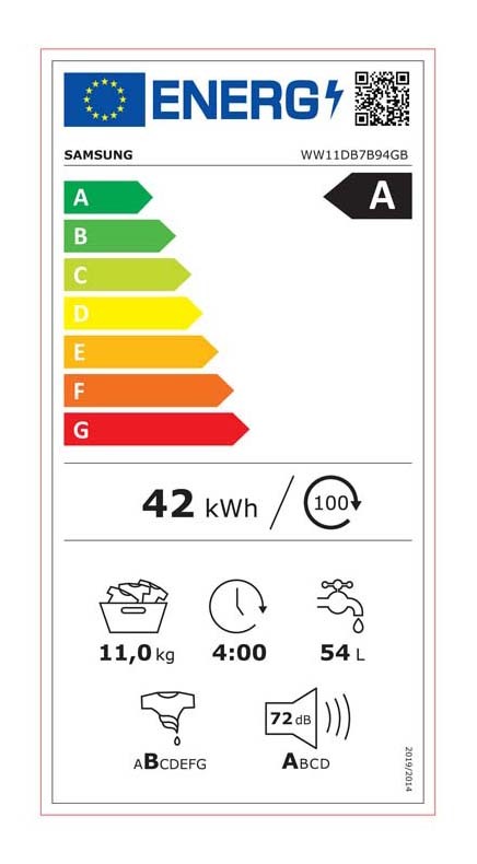 Etiqueta de Eficiencia Energética - WW11DB7B94GBU3