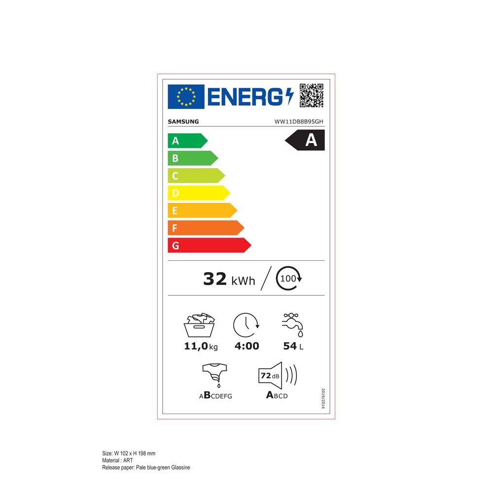 Etiqueta de Eficiencia Energética - WW11DB8B95GHU3