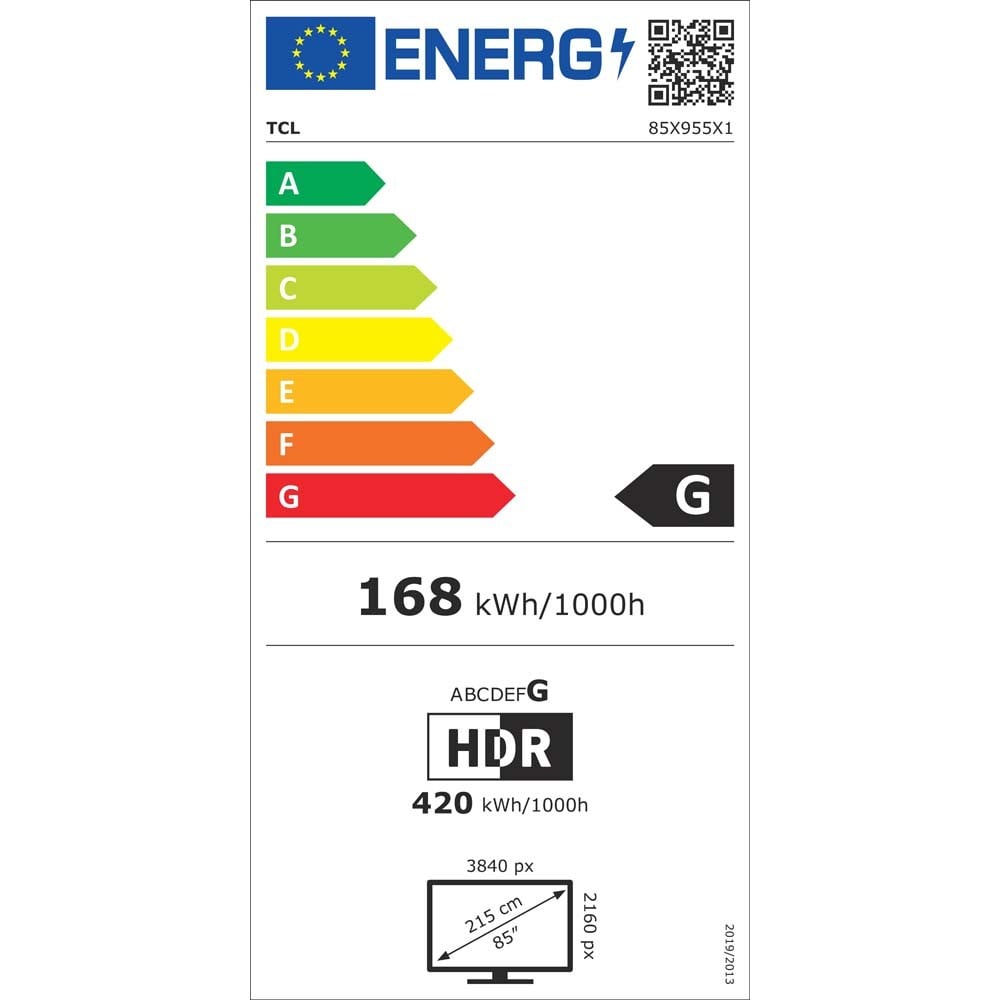 Etiqueta de Eficiencia Energética - 85X955