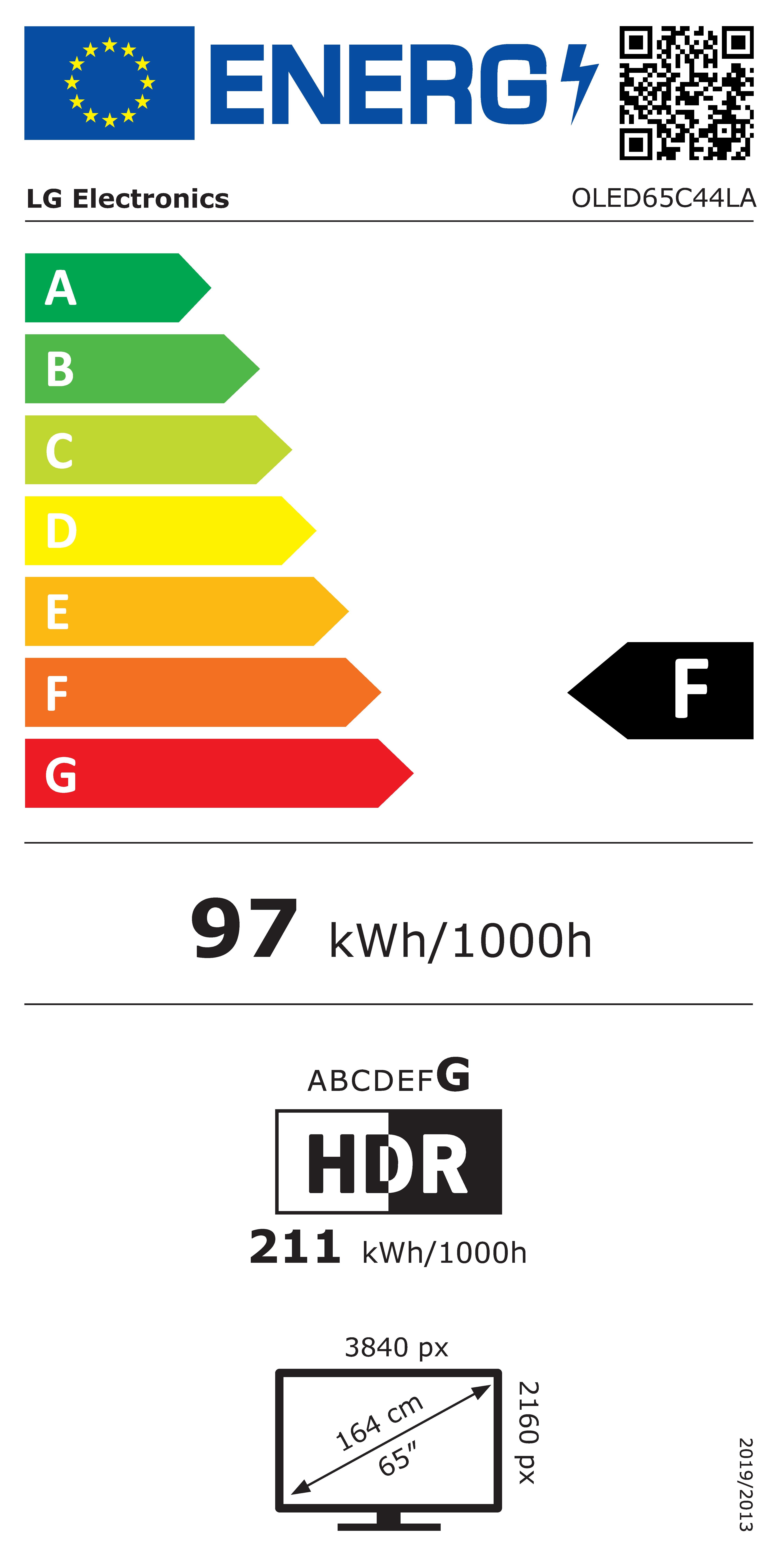 Etiqueta de Eficiencia Energética - OLED65C44LA
