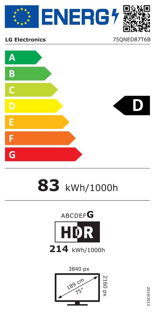 Etiqueta de Eficiencia Energética - 75QNED87T6B